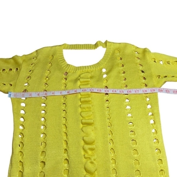 Yellow Knit Women's Sweater - Picture 5 of 8